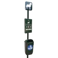 Borne de propreté avec poubelle 50L et 500 sachets vert 6009