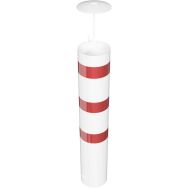 Borne stationnaire à bétonner capuchon ancrage - Blanc/Rouge - Schake