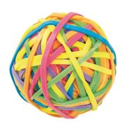 Boule 70 g élastiques larges en couleurs fluo assorties 38x3 mm
