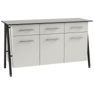 Buffet Ella 3 portes 3 tiroirs plateau stratifié compact - Mobidecor