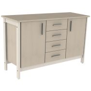 Buffet Swing 2 portes 4 tiroirs mélaminé sans serrures - Mobidecor