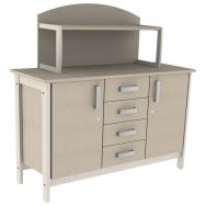 Buffet Swing 2 portes tiroirs surmeuble mélaminé serrures - Mobidecor