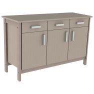 Buffet Swing 3 portes 3 tiroirs mélaminé sans serrures - Mobidecor