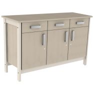 Buffet Swing 3 portes 3 tiroirs mélaminé serrures - Mobidecor