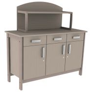 Buffet Swing 3 portes 3 tiroirs surmeuble mélaminé serrures-Mobidecor