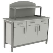 Buffet Swing portes tiroirs surmeuble mélaminé serrures - Mobidecor