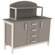 Buffet Swing portes tiroirs surmeuble mélaminé serrures - Mobidecor