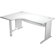 Bureau 90° gauche à pieds L bois et renfort métal Visual - Artarredi