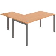 Bureau Astro Arche 160x80 + extension 60x80 Hêtre/Alu