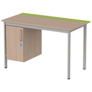 Bureau Cubik chêne caisson 1 porte - Mobidecor