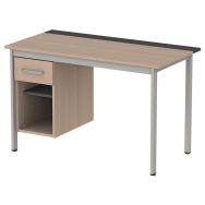 Bureau Cubik chêne caisson 1 tiroir - Mobidecor