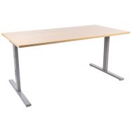 Bureau Droit 120 cm Pieds T Chêne/Alu Misao - Manutan