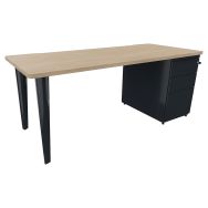 Bureau Evidence 180x80 chêne naturel caisson porteur/pied anthracite