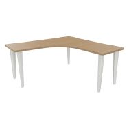 Bureau Evidence symétrique 160x160 chêne clair/blanc