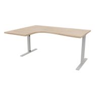 Bureau IDEA asymétrique retour à gauche 180 cm chêne/alu