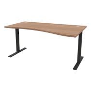 Bureau IDEA vague ret. à droite 160 cm noyer/anthracite