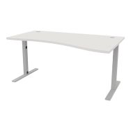 Bureau IDEA vague retour à droite 160 cm pied fixe - Quadrifoglio