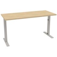 Bureau L.140xP.60cm IDEA pied tube Chêne/Aluminium