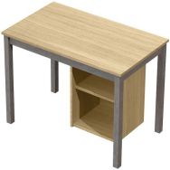 Bureau Nova caisson 2 niches 100x60 cm Chêne/Taupe