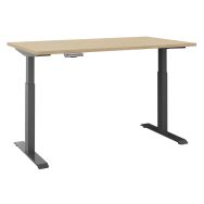 Bureau OREA + réglable en hauteur 160x80 Chêne clair/carbone