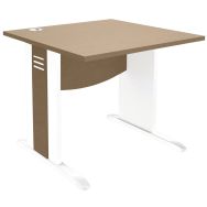 Bureau QUATUOR 80x80 pied L bois Chêne/Blanc