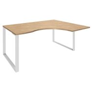 Bureau Urbano asymétrique L180 cm retour à droite chêne clair/blanc