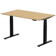 Bureau assis-debout Victor 2 160x80 cm Chêne Stone/Noir