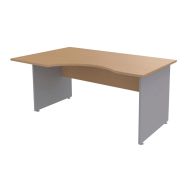 Bureau asymétrique Sirius 160 ret. à gauche hêtre/alu