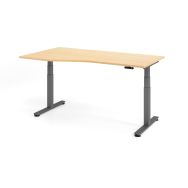 Bureau asymétrique assis-debout série XDSM - 180x100cm - Hammerbacher