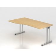 Bureau asymétrique piètement C série NS18 - 180x100cm - Hammerbacher