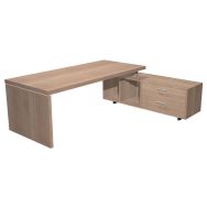 Bureau avec console Flora L 195 cm noyer
