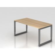 Bureau avec pieds en O carré-160x80cm-Chêne-Graphite