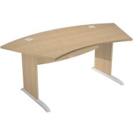 Bureau de direction avec pieds L en bois Visual - Chêne