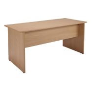 Bureau droit Alpha pieds panneau 140 x 80 cm coloris hêtre