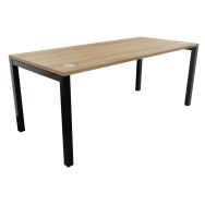 Bureau droit Astro Arche 180x80 cm chêne vieilli/noir