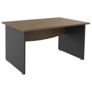 Bureau droit pied panneau 140 x 80 Noyer/Anthracite