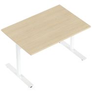 Bureau fixe Enis 120 x 80 cm pied blanc plt. chêne clair