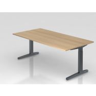 Bureau rectangulaire XB - Plateau chêne - 200x100 cm - Hammerbacher