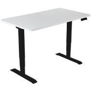 Bureau réglable hauteur blanc 140cm piètement noir Manutan