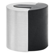 Butée cylindrique 40x40mm zamak brossé et caoutchouc noir