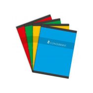 CONQUERANT Cahier 24x32cm Grands Carreaux Seyès 48 Pages Agrafées Couverture Carte Coloris Assortis