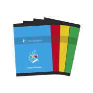 CONQUERANT Cahier de Travaux Pratiques A4 Grands Carreaux Seyès/Uni Blanc 120 Pages Agrafées Couverture Carte Coloris Assortis