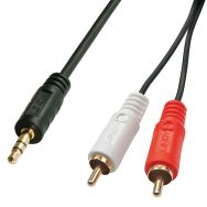 Câble audio premium 2xRCA mâle jack 3,5 mm mâle 5m - Lindy