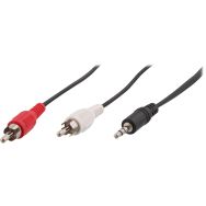 Câble jack 3.5 mm mâle vers 2 RCA mâle sur cavaliers