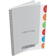 Cahier de texte en couverture polypropylène hélicoïdal 17x22 cm 124 pages seyes 90g