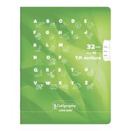 Cahier maternelle 17x22 cm 32 pages 90g 1 feuille lignée 4 mm, 1 feuille unie