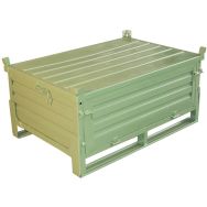 Caisse-palette pliable - Paroi pleine avec couvercle - Manutan Expert