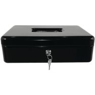 Caisse à monnaie avec monnayeur fermeture à clés - Noir