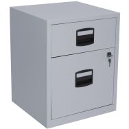 Caisson en métal éco - 2 tiroirs dont 1 DS Gris