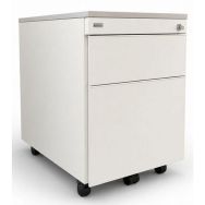 Caisson mobile 2 tiroirs métal blanc - Majencia